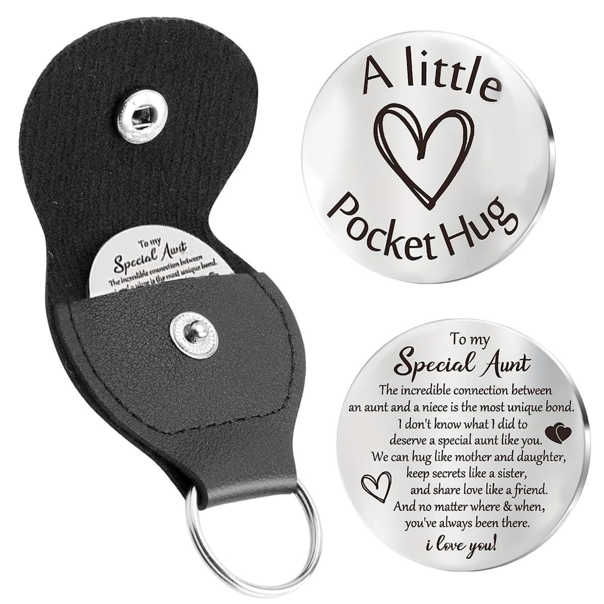 PATPAT Pocket Hug Token Keychains, Long Distance Relationship Gifts Stainless Steel Double Sided Inspirational Gift with PU Leather Keychain, Gift for Husband PATPAT Pocket Hug Token Keychains, Long Distance Relationship Gifts Stainless Steel Double Sided Inspirational Gift with PU Leather Keychain, Gift for Husband